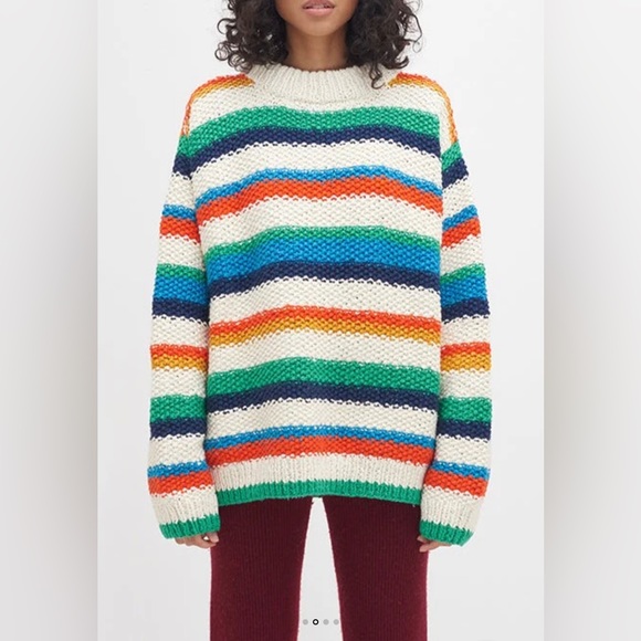 The Elder Statesman Off-White Varied Stripe Sweater - Picture 6 of 16